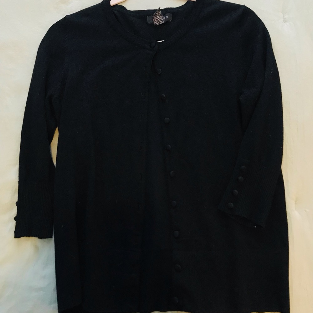 Black button up 3/4 cardigan